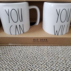 Rae Dunn 'YOU WILL/YOU CAN' coffee mugs